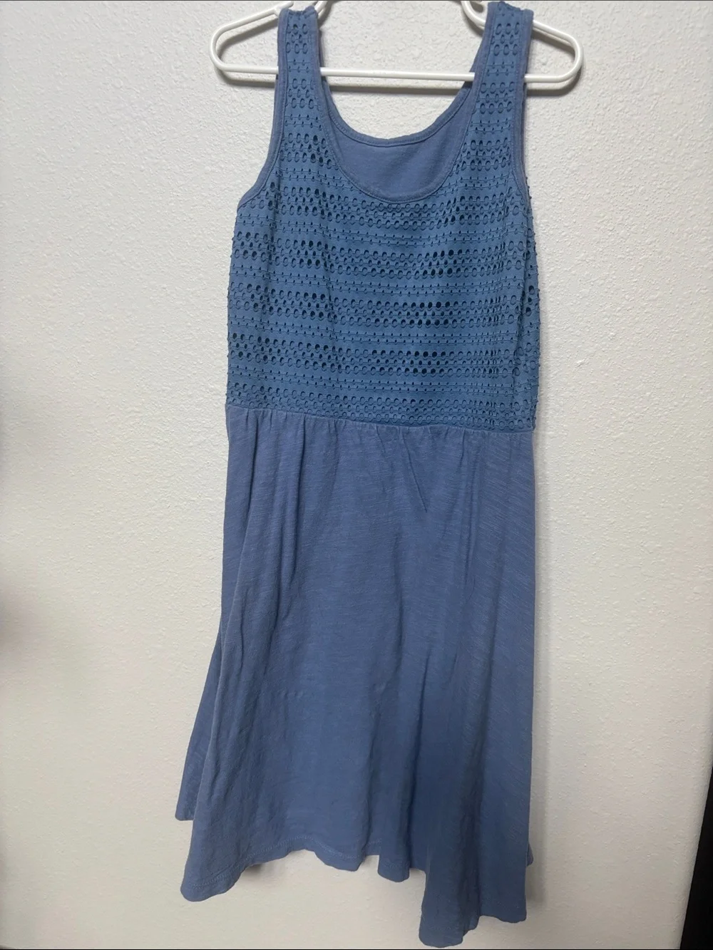 Old Navy Blue Crochet Bodice Tank Dress